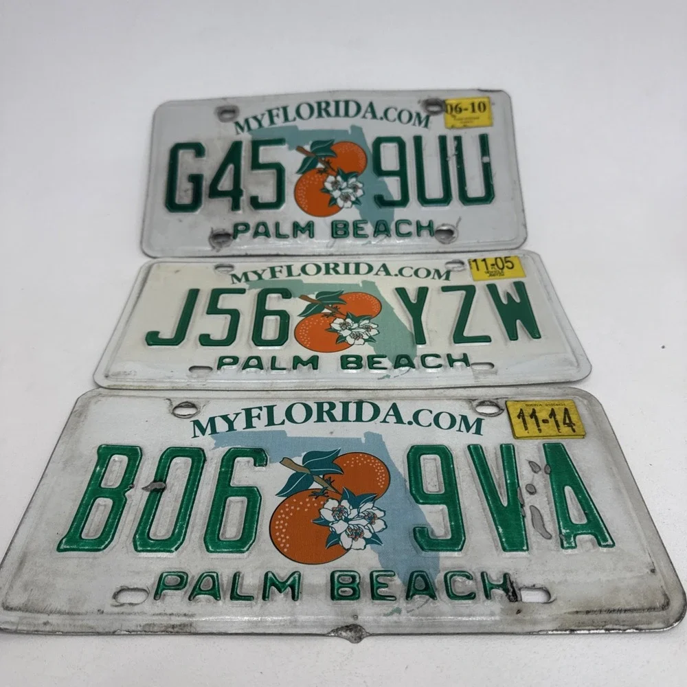 3 Palm Beach County License Plates 2000's